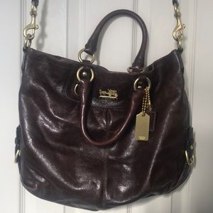 Genuine coach dark brown cross body bag